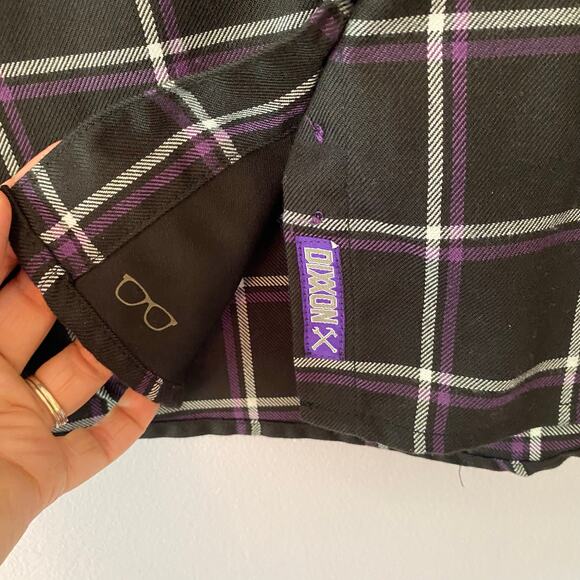 Dixxon Flannel Company Defcon Powersports Men 2X Black Purple Button Down Shirt - Picture 7 of 10